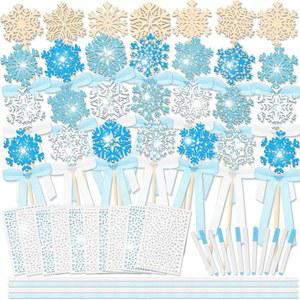 [미국배송] 쥬에시카 78개 공주 눈송이 요정 지팡이 키트에는 48개의 나만의 공예품 만들기 6가지 스타일 미완성 나무 눈봉과 12개의 보석 스티커 4롤 리본 12개가 포함되어 있습니다. 소녀 DIY 마법 공예를 위한