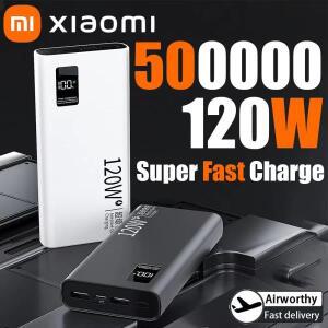 XIAOMI 120W 보조베터리 50000mAh 대용량 고속 충전 보조베터리 iPhone 용 휴대용 배터리 충전기 Samsung H