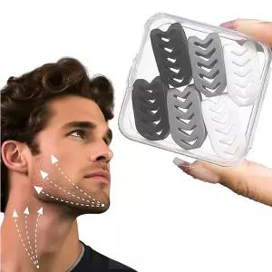 상자 라인 운동기와 6pcs 실리콘 턱 트레이너 씹는 공 피트니스 페이셜 토너 얼굴 목 근육 트레이너 턱 뺨