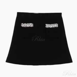 [셀프포트레이트]25 니트 엠벨리쉬드 미니 스커트 RS25102SKB 블랙 장식 134280937