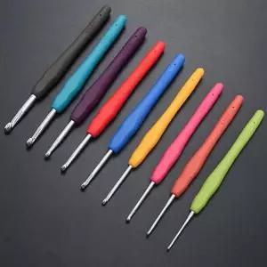 뜨개질 바늘 실리콘 손잡이 코바늘 2.0mm-10.0mm 초보자코바늘