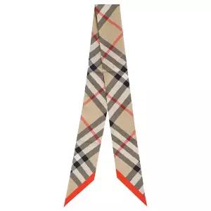 버버리 스키니 체크 실크 스카프 8088136