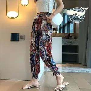 [하프클럽/]스타일리시 여름 패턴 밴딩 바지 루즈핏 쿨바지