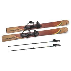 화이트우드 아웃랜더 139cm 크로스 컨트리 스키 세트 - 스노우슈 그립, 노르딕 글라이드, 브라운