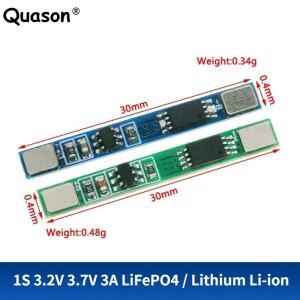 Quason 1/5/10PCS 1S 3.2V 3A LiFePO4/리튬 이온 BMS PCM 배터리 보호 보드 Pcm 18650 32650 팩