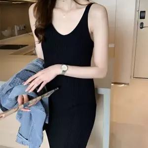 [하프클럽/]세로패턴 민소매 미니드레스캐주얼