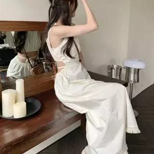 [하프클럽/]여성 백리스 홀터넥 롱원피스 1P 휴가 바캉스 비치룩