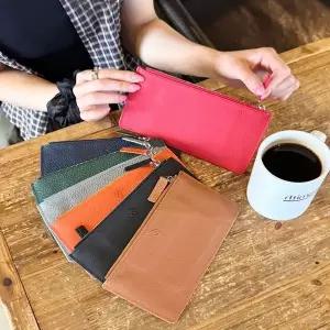 [하프클럽/]여성 7컬러 가죽 데일리 심플 모던 지퍼 장지갑