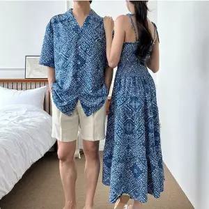 [하프클럽/]플라워 신혼여행 커플룩 세트 1P 셀프웨딩 바캉스룩