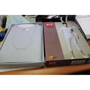 갱수네 BYC 1벌 베스트 7부 남상하 순면 백색 회색 봄 가을 얇은내복 시치부