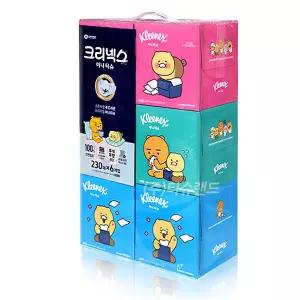 크리넥스 디럭스 미니 카카오 230매 6각 x1개 / 각티슈