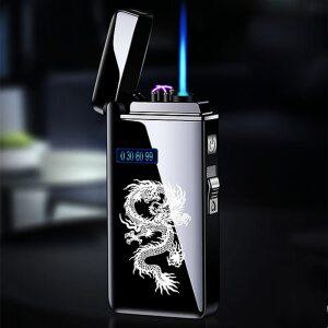 특이한 LED 가스 USB 라이터 토치터보 듀얼아크 충전식 전기 부탄 선물 캠핑 낚시 등산