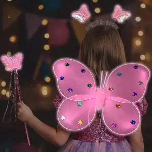 나비 날개 요정 천사 악마 크리스마스 소품 머리띠 스틱 3종 세트 코스튬 요술봉 마법봉