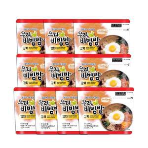 우리비빔밥 김치 10개 세트 전투식량 비상식량 간편식 등산캠핑