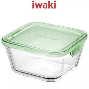 이와키 반찬통 내열유리 오븐글라스 냉장고정리 그린 사각형 1L