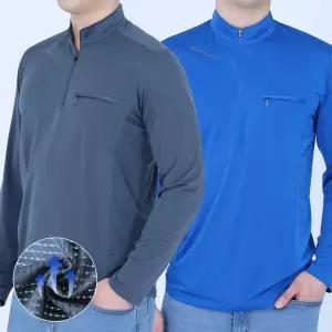 봄 여름용 긴팔 냉감 쿨티 집업 티셔츠 스판 편한 시원한 여름 작업복 상의 쿨론 땀흡수 얇은 쿨링 쿨맥스