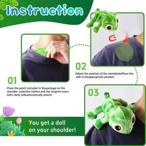 15cm 파스칼 라푼젤 카멜레온 플러시 장난감 인형 박제 동물 봉제 어깨 도마뱀