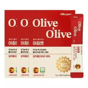 올리브 올라이브 아침엔 유기농 엑스트라버진 올리브오일 8gX14포X3개 / 100프로 스페인 압착올리브유