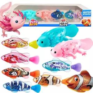 로보 얼라이브 아홀로틀 로보피쉬 4종세트 /물고기 도롱뇽 작동완구 장난감