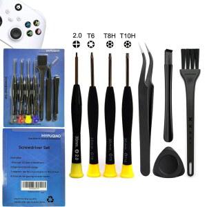 Xbox One, Elite 1, 2, 360, One S, 시리즈 S/X 컨트롤러 및 콘솔용 청소 수리 도구 키트, 크로스 드라이버 PH00(+2.0), Torx 세트 T6 T8H T10H, 액세서리 키트(Xbox-8)