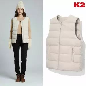 [백화점 출고] K2 조끼 패딩 여성 부스트 트리퍼 U넥 다운 슬림 넥리스 경량 베스트