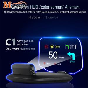 스마트 자동차 진단 OBDⅡ 헤드업 디스플레이 C1 내비게이션 HUD GPS 속도계 타코미터 전면 유리 물 온도