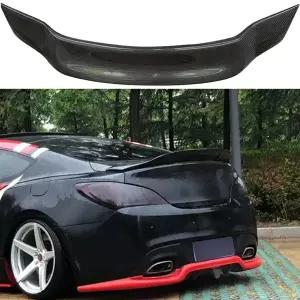 현대 제네시스 쿠페 스포일러 2009- 광택 블랙 탄소 섬유FRP 리어 윙 R 자형 스포일러 자동차 부품