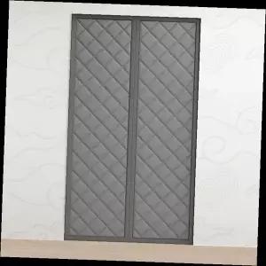 실내문 방풍패드 다이아몬드 퀼팅 패턴 그레이 문틈차단 보온커튼 겨울용 냉기차단 현관문 바람막이