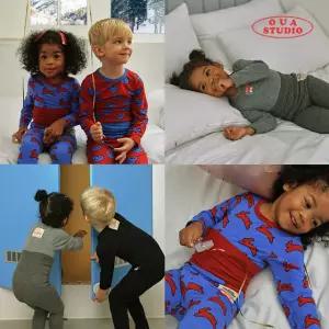 오우아스튜디오 아기실내복 겨울 봄 유아 아동 내복 배앓이방지 상하의 세트 레드 하트