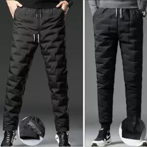 패딩 여자 슬랙스 남자 다운 팬츠 방풍바지 조거 오리털 겨울솜 밑단스판밴딩형