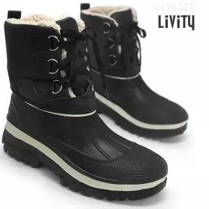 LIVITY-VK1 남녀공용 초경량 워커형 방수 털방한화 털부츠 털장화 작업화 안전화 레인부츠 EVA87N