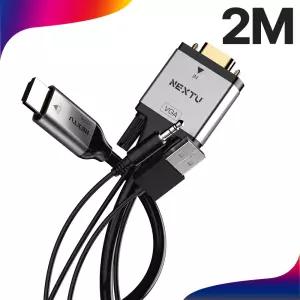 넥스트유 버아드 VGA (RGB) + 오디오 to HDMI 변환 컨버터 1080p 케이블 2M 2427VHC