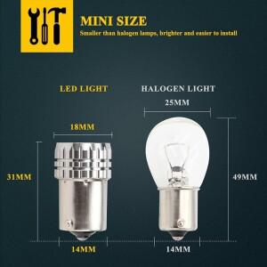 1156 BA15S P21W 신호등, LED 전구, 2016SMD 브레이크 리버스 램프, 주간 주행등, 2 개