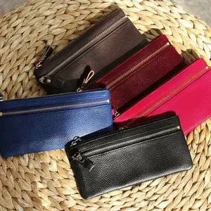 [하프클럽/]소가죽 여성 장지갑 핸드폰수납 클러치