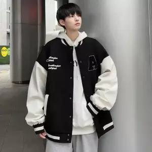 [하프클럽/셀러허브_여성트랜드패션]남성 가을점퍼 2컬러 패치A 바시티자켓