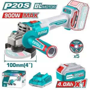 [토탈스토어]토탈전동 20V 무선 전동 앵글 그라인더 세트 배터리 충전기 TAGLI261021