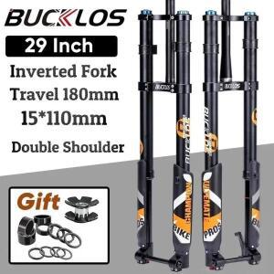 BUCKLOS 듀얼 크라운 인버티드 에어 포크, DH MTB 서스펜션 15x110mm 부스트 전기 자전거 다운힐 부품, 26/