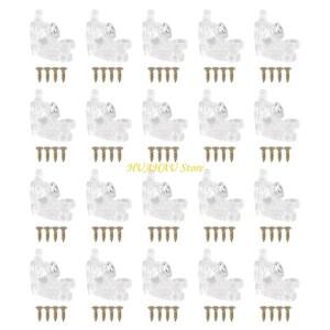 호환 J6BB 20 Pcs 나사 탈착식 나비 코너 클리어 브레이스 직각 브래킷 하드웨어