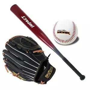 임팩트 알루미늄 야구배트+야구글러브+야구공 세트 어린이용 성인용 펑고