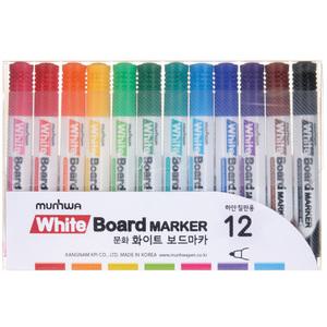 문화연필 KPI 8400 화이트 보드마카 12색 세트 하얀칠판