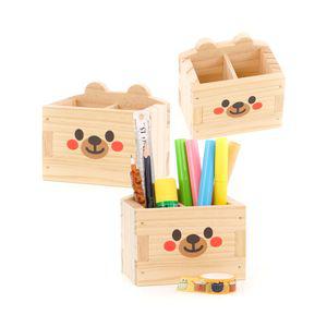 목공 체험 곰돌이 미니꽂이 연필꽂이 다용도 미니 연필 우드 키트 수업 재료 반제품