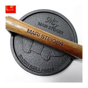 그릴프레스 무쇠 도구 파니니 손잡이 18cm 스타일1 압력판 세미하자타입 누름판 5cm 구이판 주물 피그타입 20x10 고기 핸들 원형 18cm