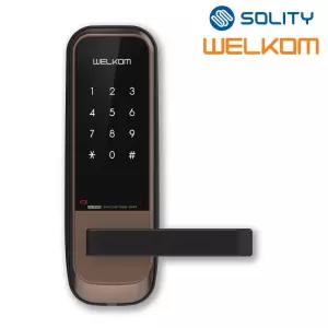 솔리티 웰콤 목문용 무타공 WL-105N 번호키전용도어록 백세트조절가능 무음모드 비상전원 방문손잡이 사무실 병원 연구실 나무문 판넬문 샷시문 패션문 현관문 디지털도어락