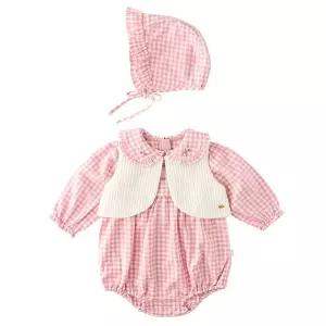 [보리보리/밍크뮤]골드체크보넷SET바디슈트 (34A12-604-09)