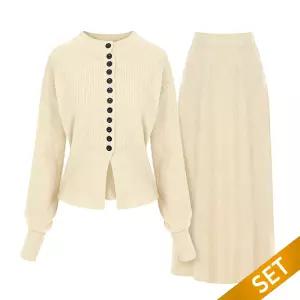[티뷰] 버튼절개플레어롱캐시미어세트_V5C-CSE008