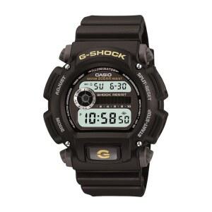 카시오 DW9052 시리즈 | 남성용 디지털 시계 G-SHOCK 블랙/블랙 1/100 SEC 스톱워치 카운트다운 타이머 LED 라이트 200M WR 충격 저항 멀티 알람 자동 캘린