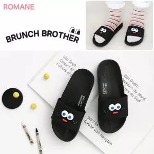 브런치브라더 팝아이 욕실 거실 학생 슬리퍼  블랙) 욕실화 거실화 미끄럼방지 eva슬리퍼