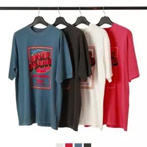 스트릿 여름 프린트 아메리카 티셔츠 오버핏 국내생산 빈티지 반팔티 4COLOR