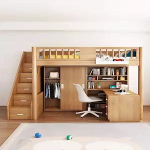 성인 벙커 침대 원목 이층 책상 모둘형 원룸 기숙사 수납 프레임 복층 학생 조립식 공간형