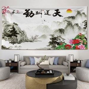 아트포스터 패브릭 수묵화 산수화 럭셔리 돈들어오는 화조도 특대형 배경 폭포수 그림 풍경